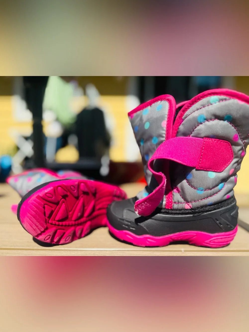 Kamik Kids Gray and Hot Pink Waterproof Snow Boots